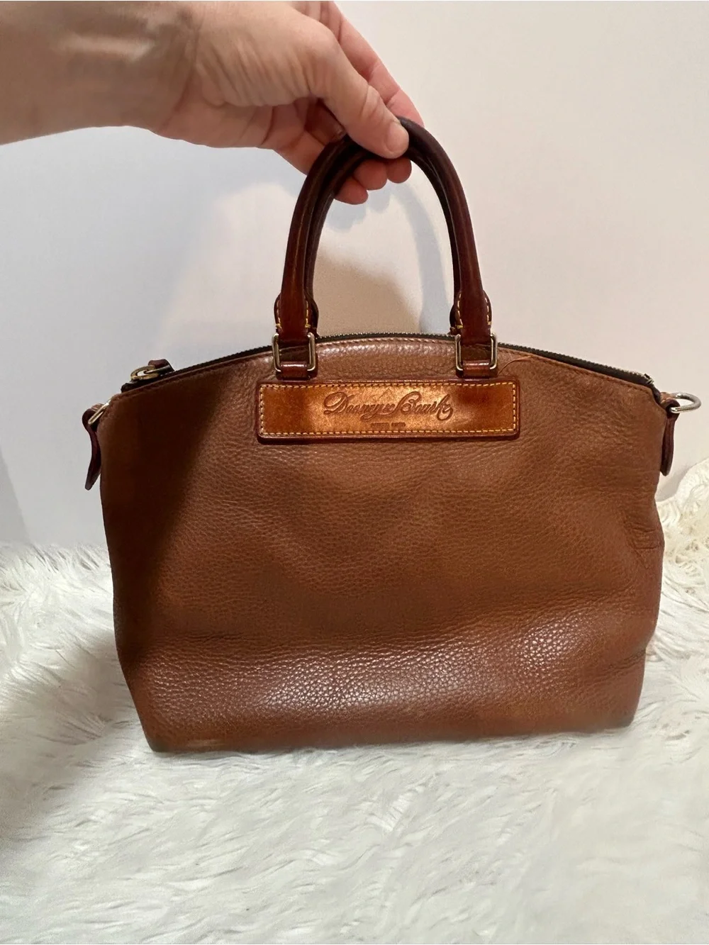 Dooney & Bourke Florentine Vacchetta Leather Pebble Satchel Vintage